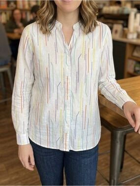 Graniph Geometric Button Up Long Sleeve Lady F